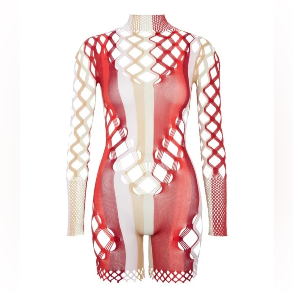 Poster Girl Bounty Playsuit Burgundy Stripe